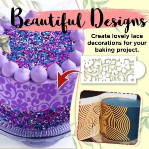 Cake decor stencils – Șabloane pentru decorare tort (10 bucăți) 03