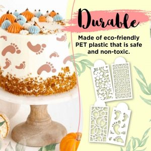 Cake decor stencils – Șabloane pentru decorare tort (10 bucăți) 03