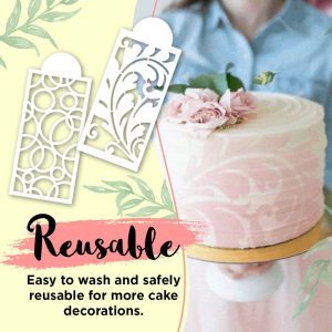 Cake decor stencils – Șabloane pentru decorare tort (10 bucăți) 03