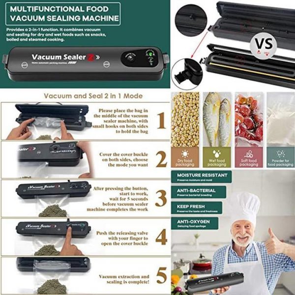 Freshfood – Aparat de sigilare a alimentelor sub vid (+10 pungi GRATIS) slider