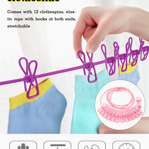 Stretchy Clothesline – Linie flexibilă pentru uscarea hainelor slider